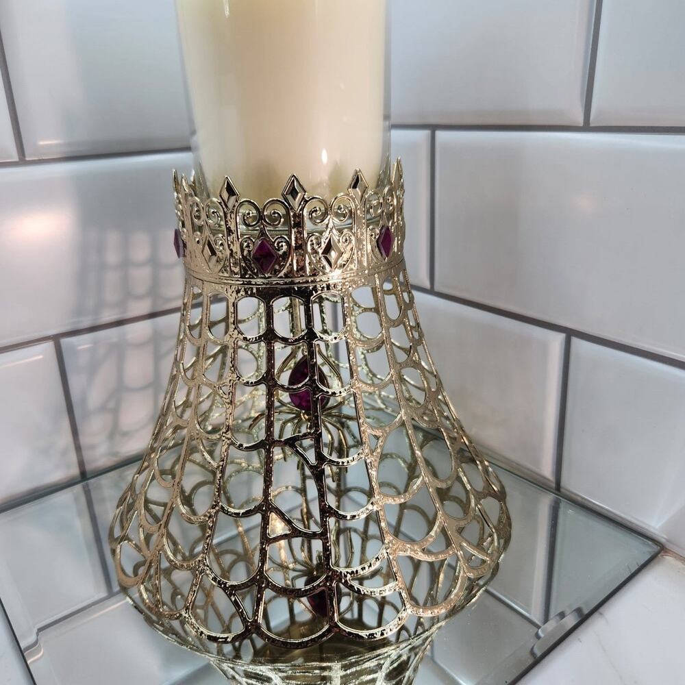 Bath and Body Works spider web Halloween candle holder